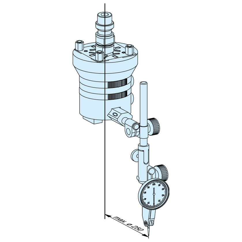 Rotatable centering device complete