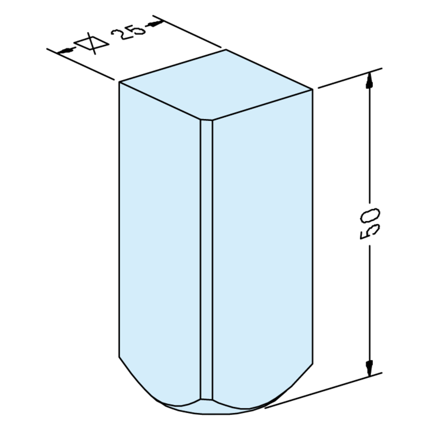 Vierkant 25 Elektrodenschaft