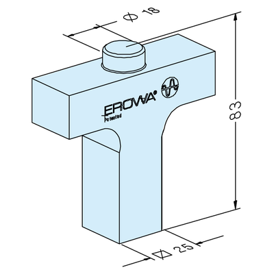 Vierkant 25 Ausrichtlineal