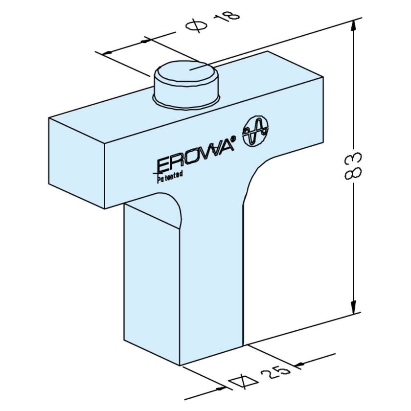 Vierkant 25 Ausrichtlineal