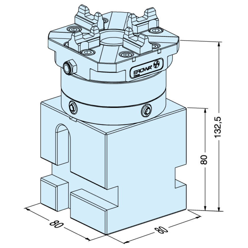 Rapid-action chuck NSF on block