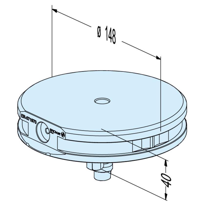 Palette P ø 148 sans trous de fixation