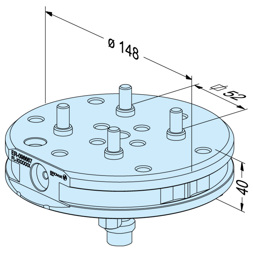 Palette P ø 148 Inox pour étau LANG