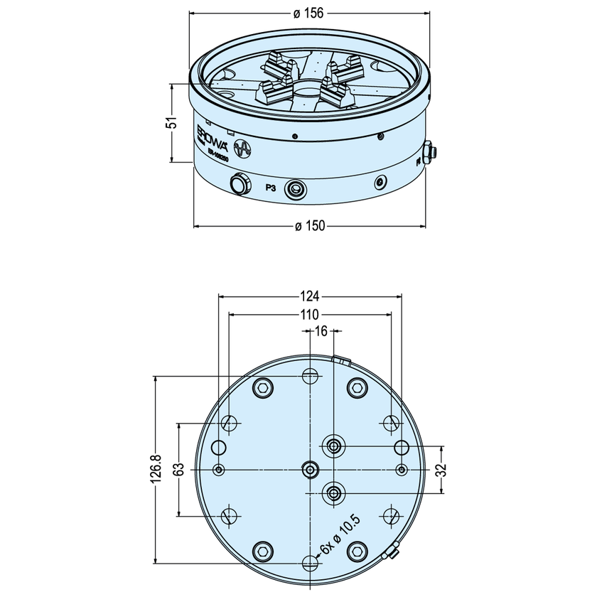 PowerChuck P with air ducts