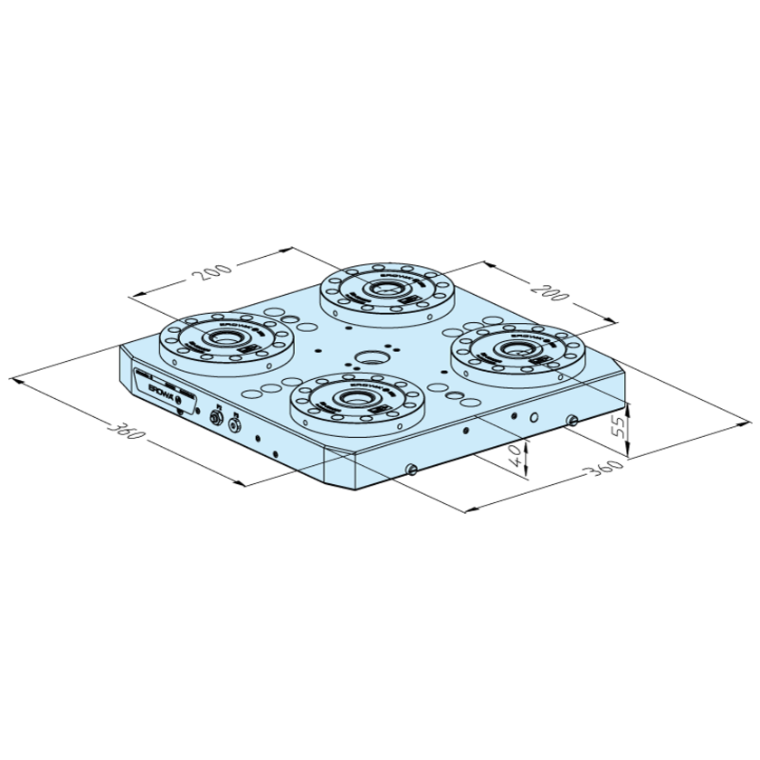 MTS Basisplatte 360 x 360 P