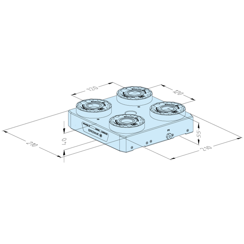 MTS 81 base plate 210 x 210 P