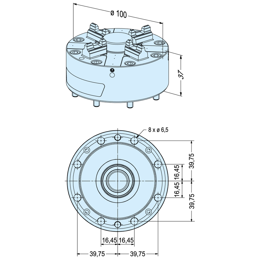 ITS Chuck 100 P ohne Grundplatte