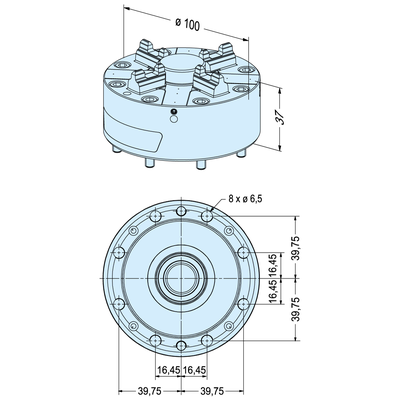 ITS Chuck 100 P Inox ohne Grundplatte