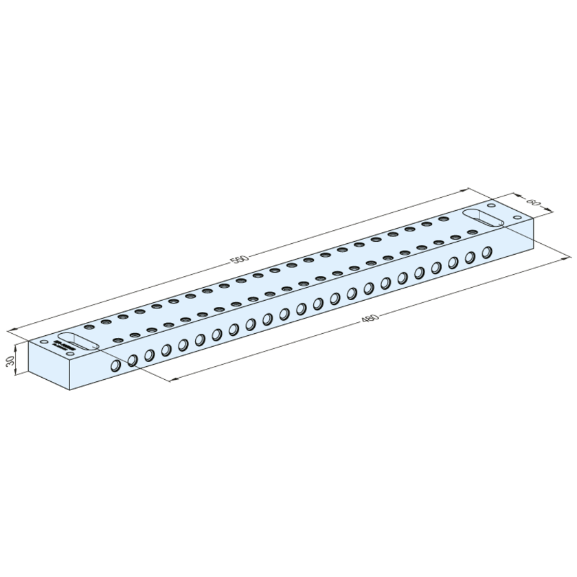 Spannbalken 550x60x30mm / A=480mm