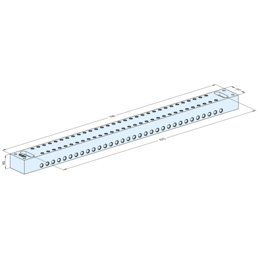 Spannbalken 740x60x40mm / A=670mm