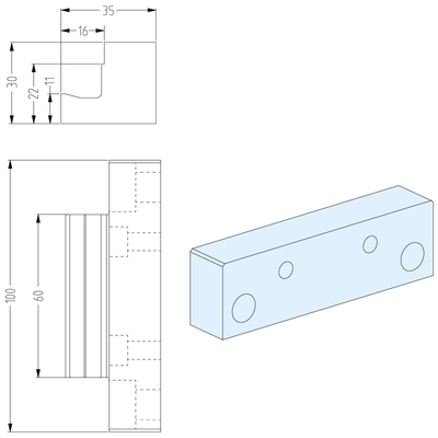 Basisleisten Adapter IF 100/30