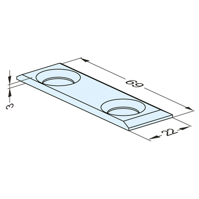 Z-0 Auflageplatte 69x22x3mm