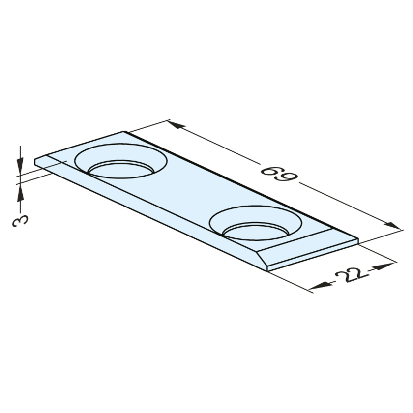 Z-0 Auflageplatte 69x22x3mm