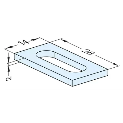 Spacer plate 28x14x2mm