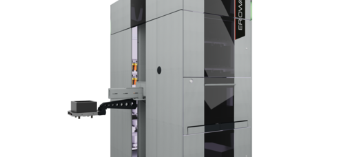 The EROWA Robot Compact 80 as a compact automation solution for machine loading and unloading.